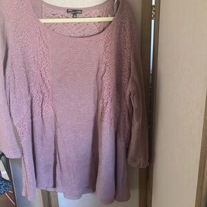 FINAL MARKDOWN RXB Mauve Lace Top 2x